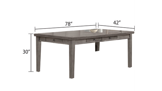 Modern Gray Table with storage and 6 Chairs - Dining Set