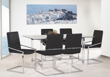 Load image into Gallery viewer, Jasmine dining table set - rectangular glass table with 6 dark grey chairs