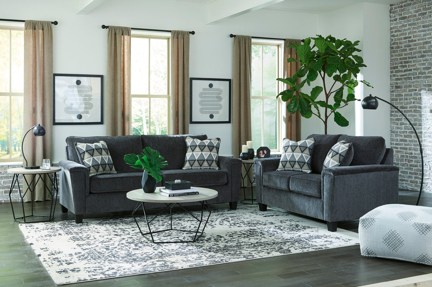 Abinger Dark Gray Loveseat - Ashley Furniture
