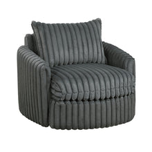 Load image into Gallery viewer, Luxurious Dark Gray Accent Chair with Swivel Base