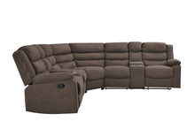 Load image into Gallery viewer, Brown Sectional Recliner Storage Cup Holders