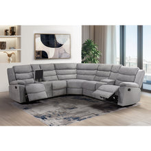 Load image into Gallery viewer, Gray Sectional Recliner Storage Cup Holders