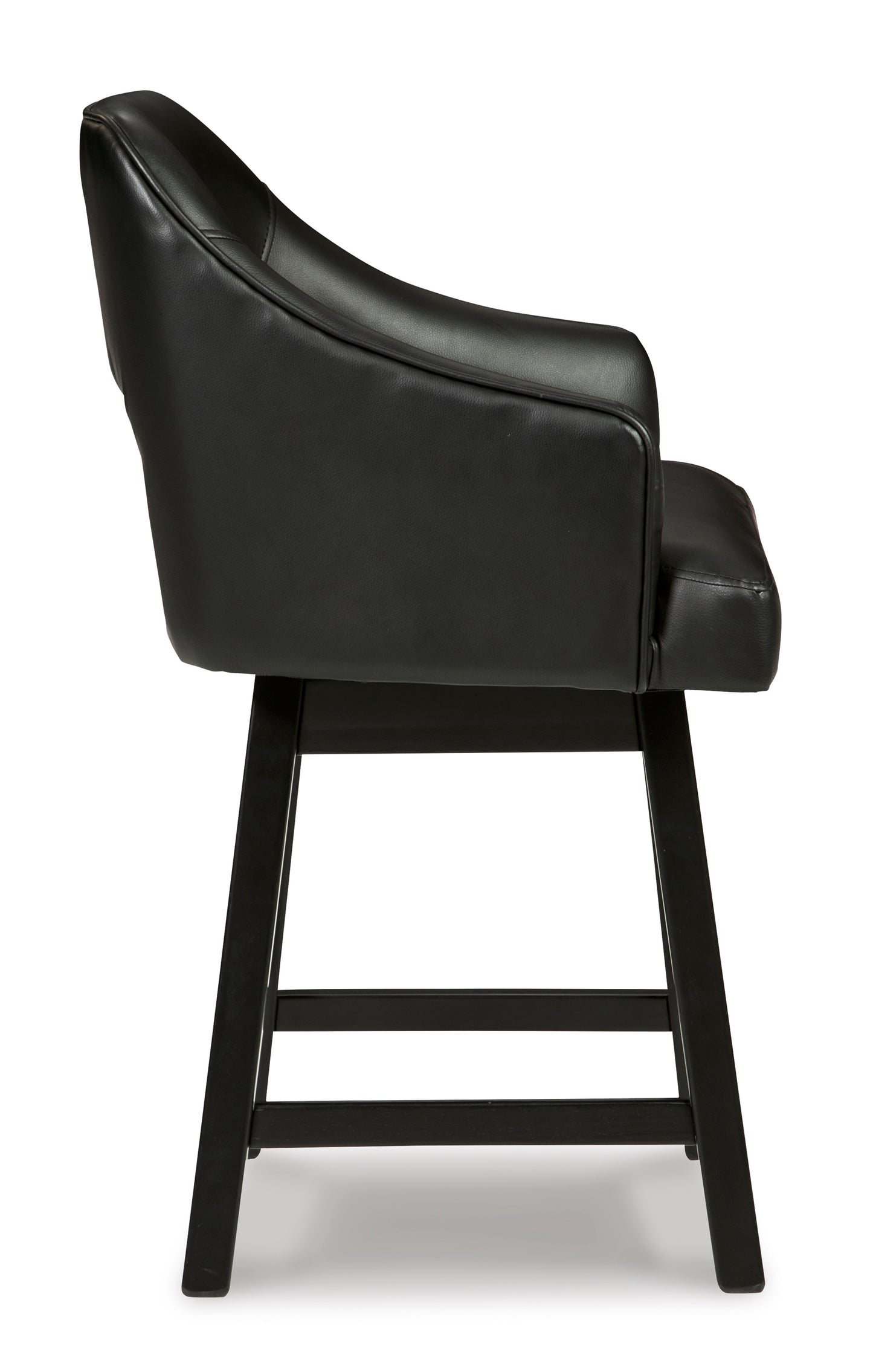 Tallenger Black Upholstered Swivel Barstool (Set of 2)