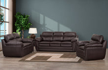 Load image into Gallery viewer, Black Gel Leather Sofa and Loveseat - Made In Canada