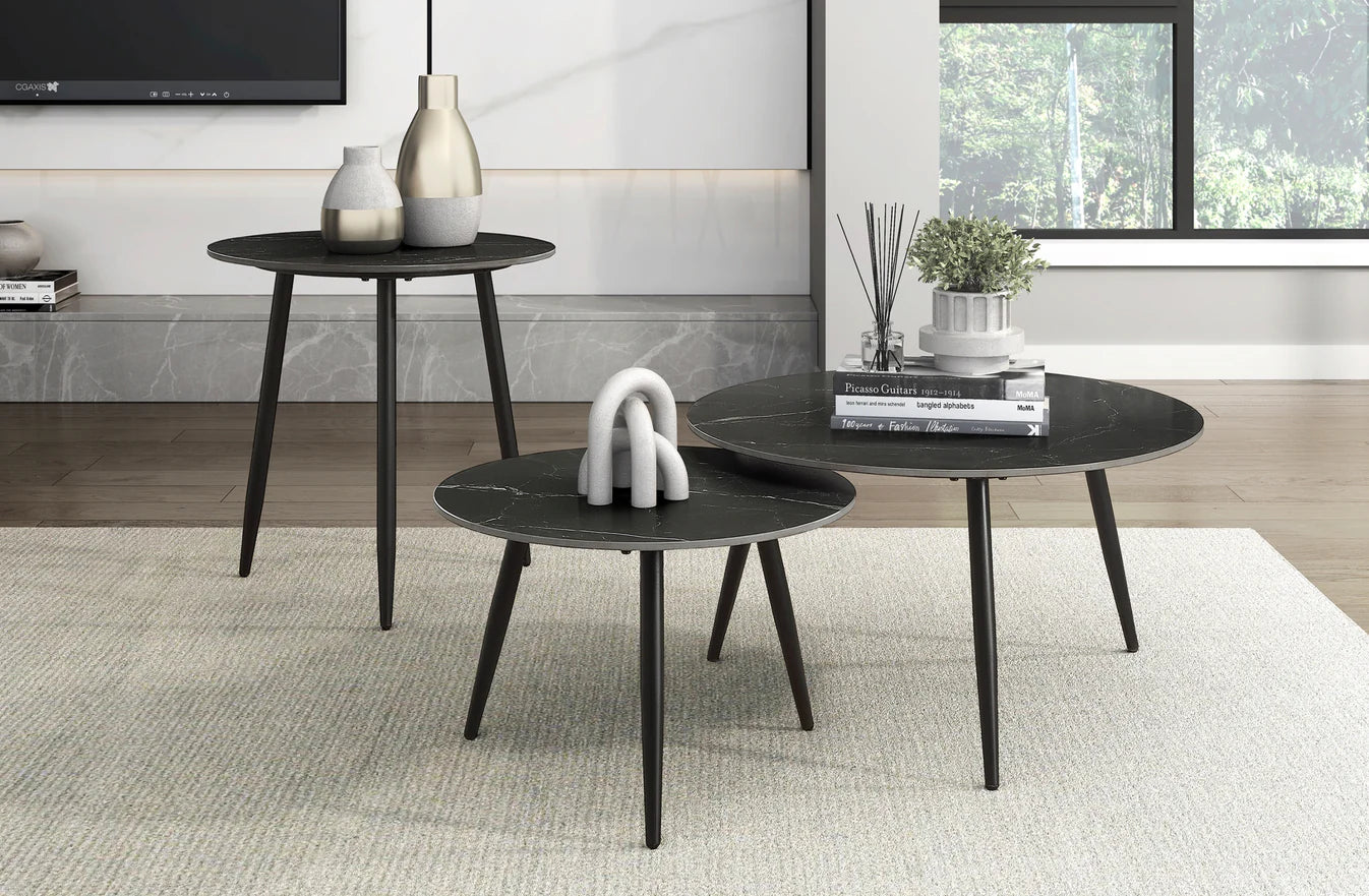 Nesting Round Coffee Table 3 Piece Set