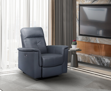 Load image into Gallery viewer, Bristow Collection - Power Glider Recliner - Blue Grey Leather