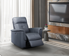 Load image into Gallery viewer, Bristow Collection - Power Glider Recliner - Blue Grey Leather