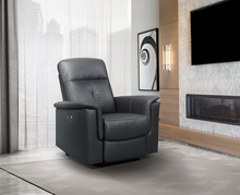 Load image into Gallery viewer, Bristow Collection - Power Glider Recliner - Dark Grey Leather