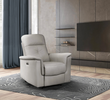 Load image into Gallery viewer, Bristow Collection - Power Glider Recliner - Silver Leather