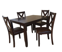 Load image into Gallery viewer, Espresso Dining Set - Table and 4 chairs
