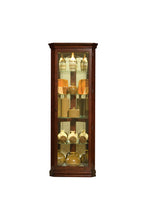 Load image into Gallery viewer, Mirrored 4 Shelf Corner Curio Cabinet in Victorian Brown - Pulaski - 20205
