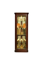 Load image into Gallery viewer, Mirrored 4 Shelf Corner Curio Cabinet in Victorian Brown - Pulaski - 20205