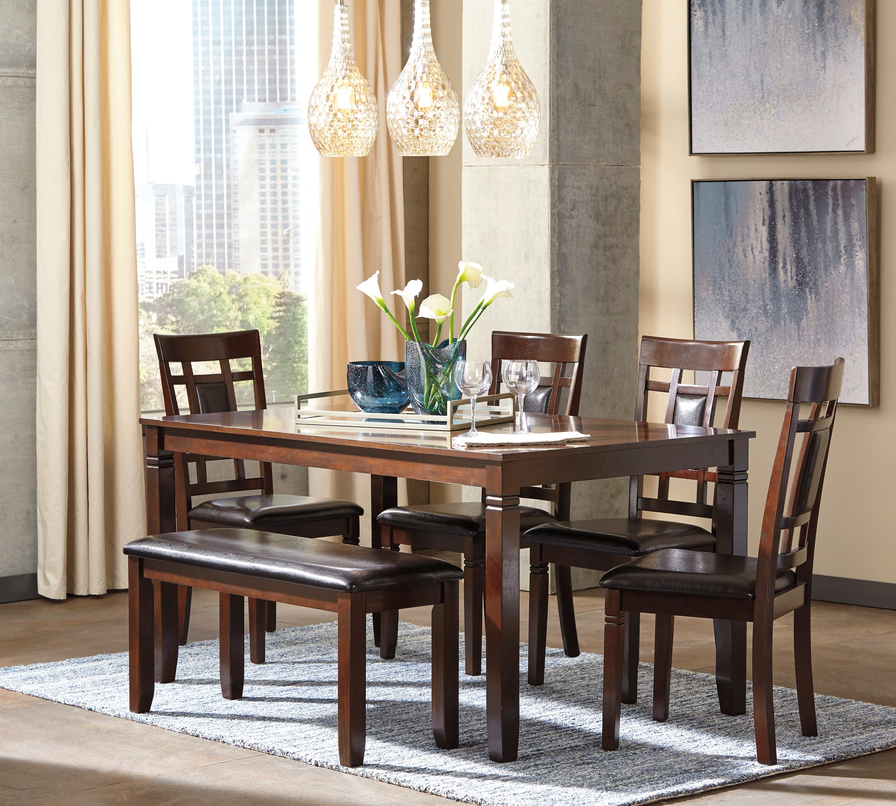 Bennox - 6 Piece Dining Table Set - D384 - Signature Design by