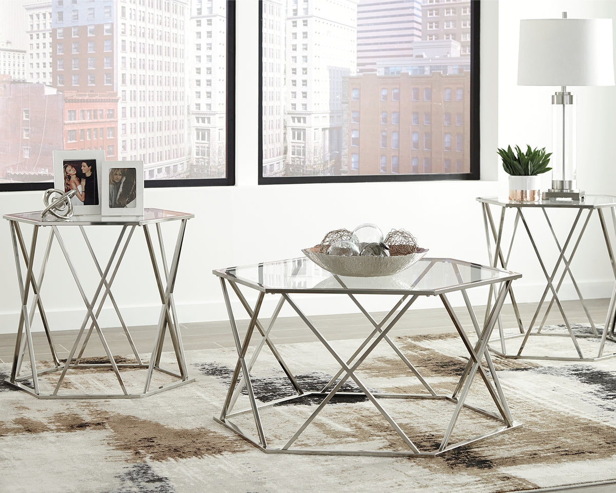 Chrome end table deals set