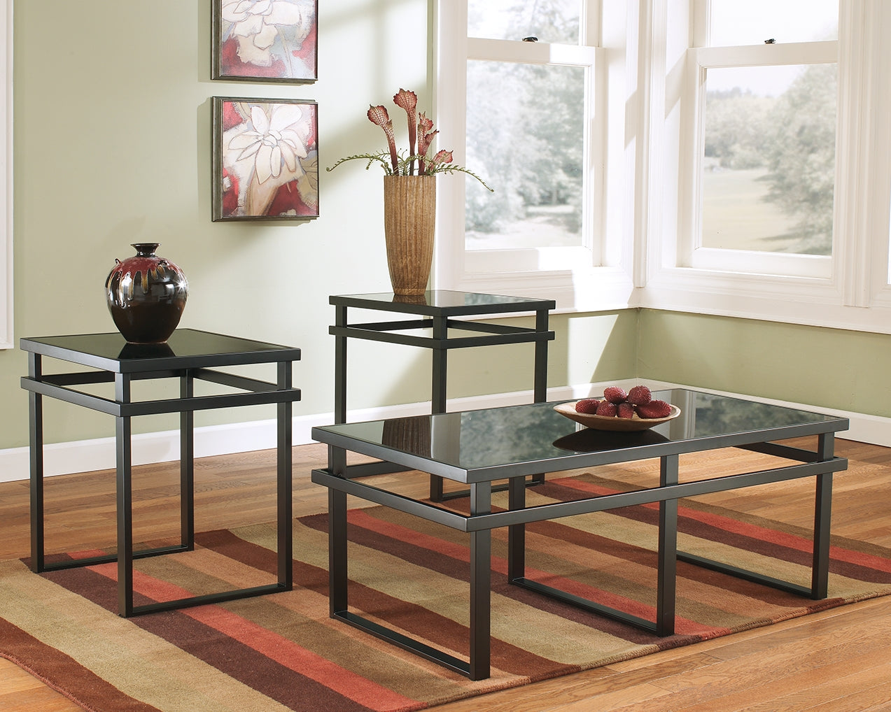 家具 COFFE TABEL ALL ALUMI Laney - Coffee Table Set - T180-13 - Ashley Furniture – Super Deal