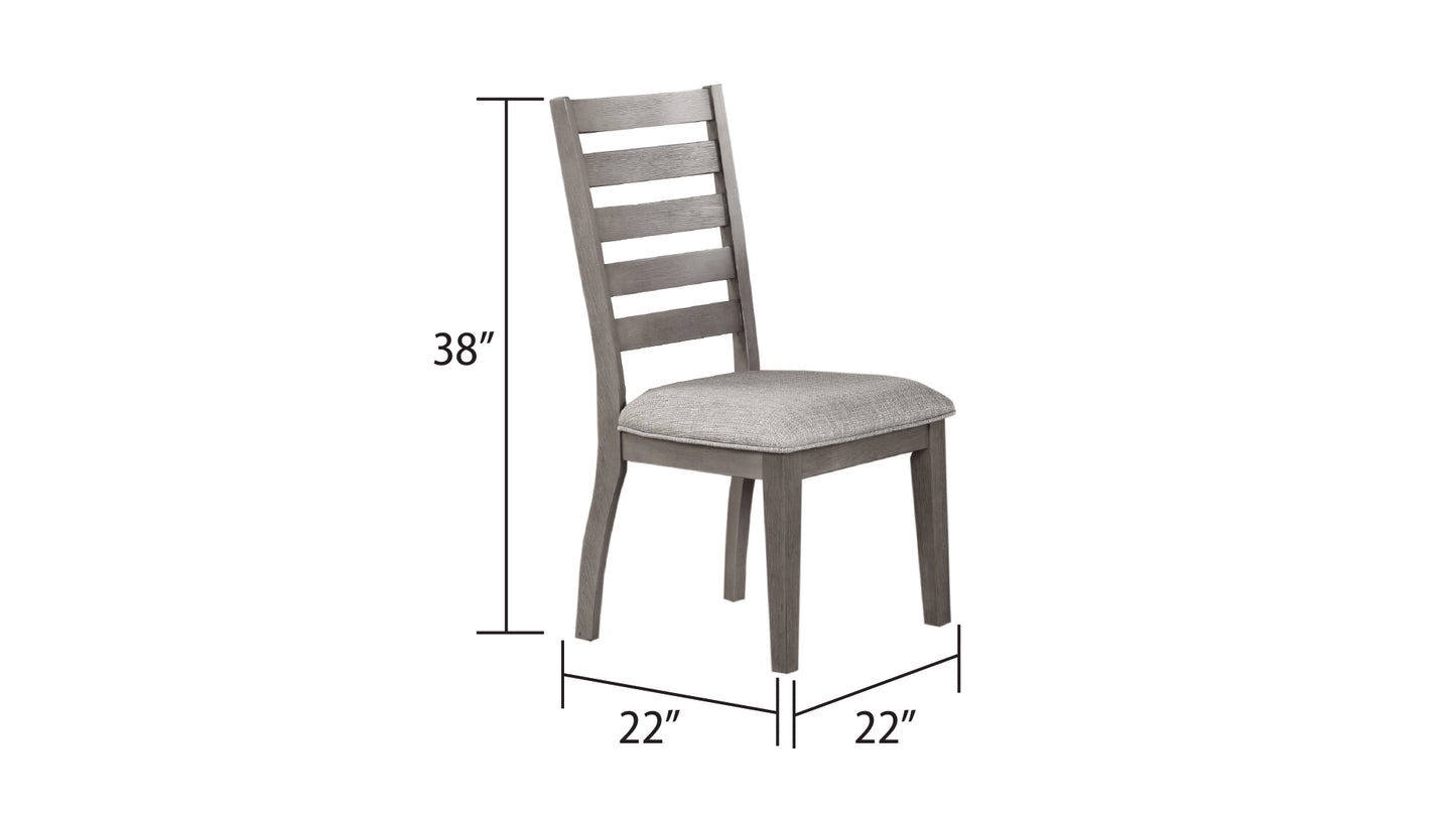 Modern Gray Table with storage and 6 Chairs - Dining Set
