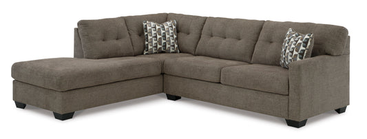 Mahoney 2-Piece Chocolate Sectional with Chaise on left