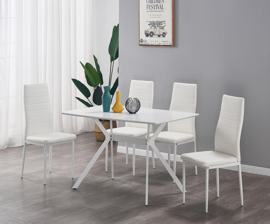Modern White Kitchen Dinette 5 piece set