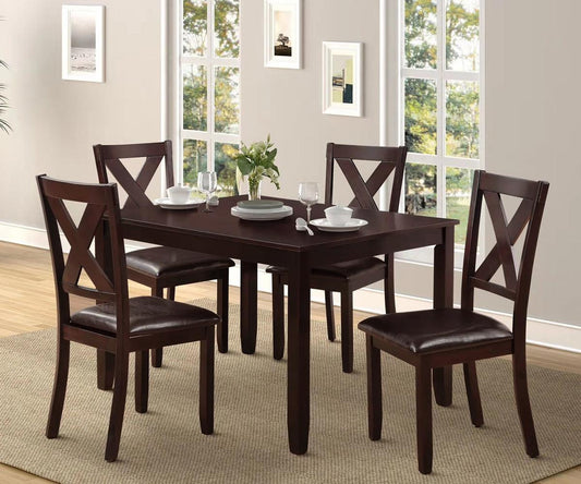 Espresso Dining Set - Table and 4 chairs