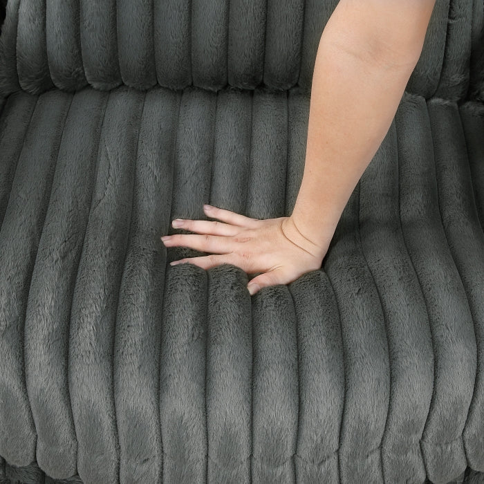 Oversized Dark Gray Chaise Lounge with USB charger