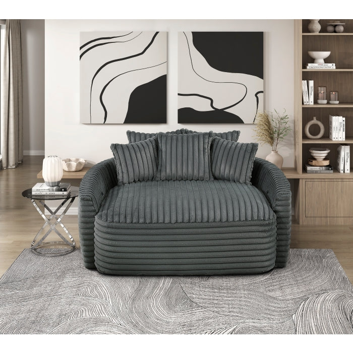 Oversized Dark Gray Chaise Lounge with USB charger
