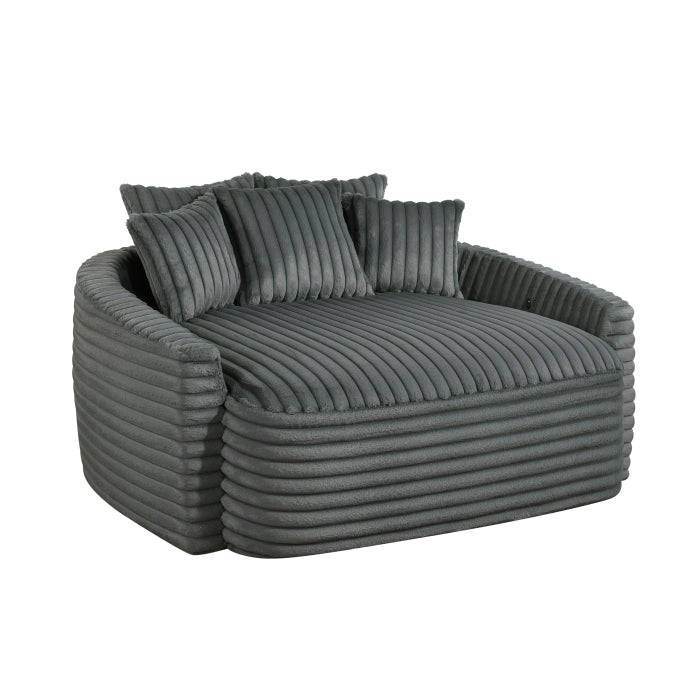 Oversized Dark Gray Chaise Lounge with USB charger