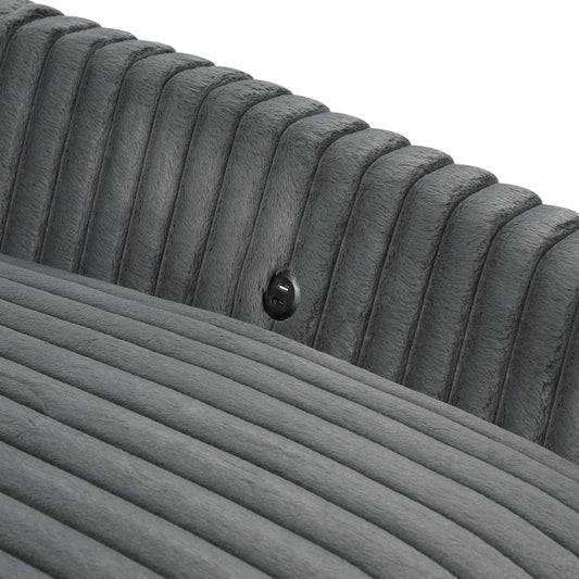 Oversized Dark Gray Chaise Lounge with USB charger