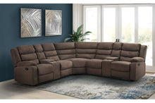 Load image into Gallery viewer, Brown Sectional Recliner Storage Cup Holders
