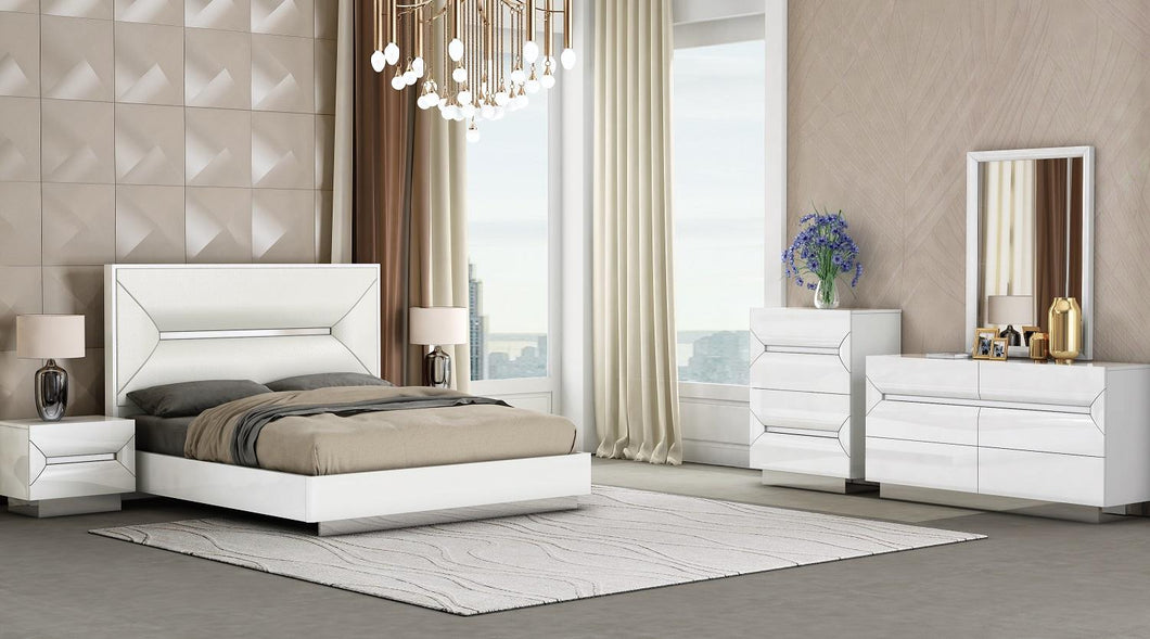 Cypress - Bedroom Collection - White / Chrome