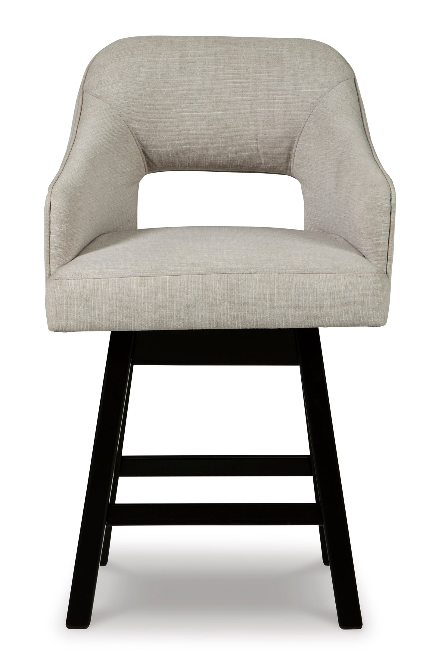 Tallenger Beige Upholstered Swivel Barstool (Set of 2)