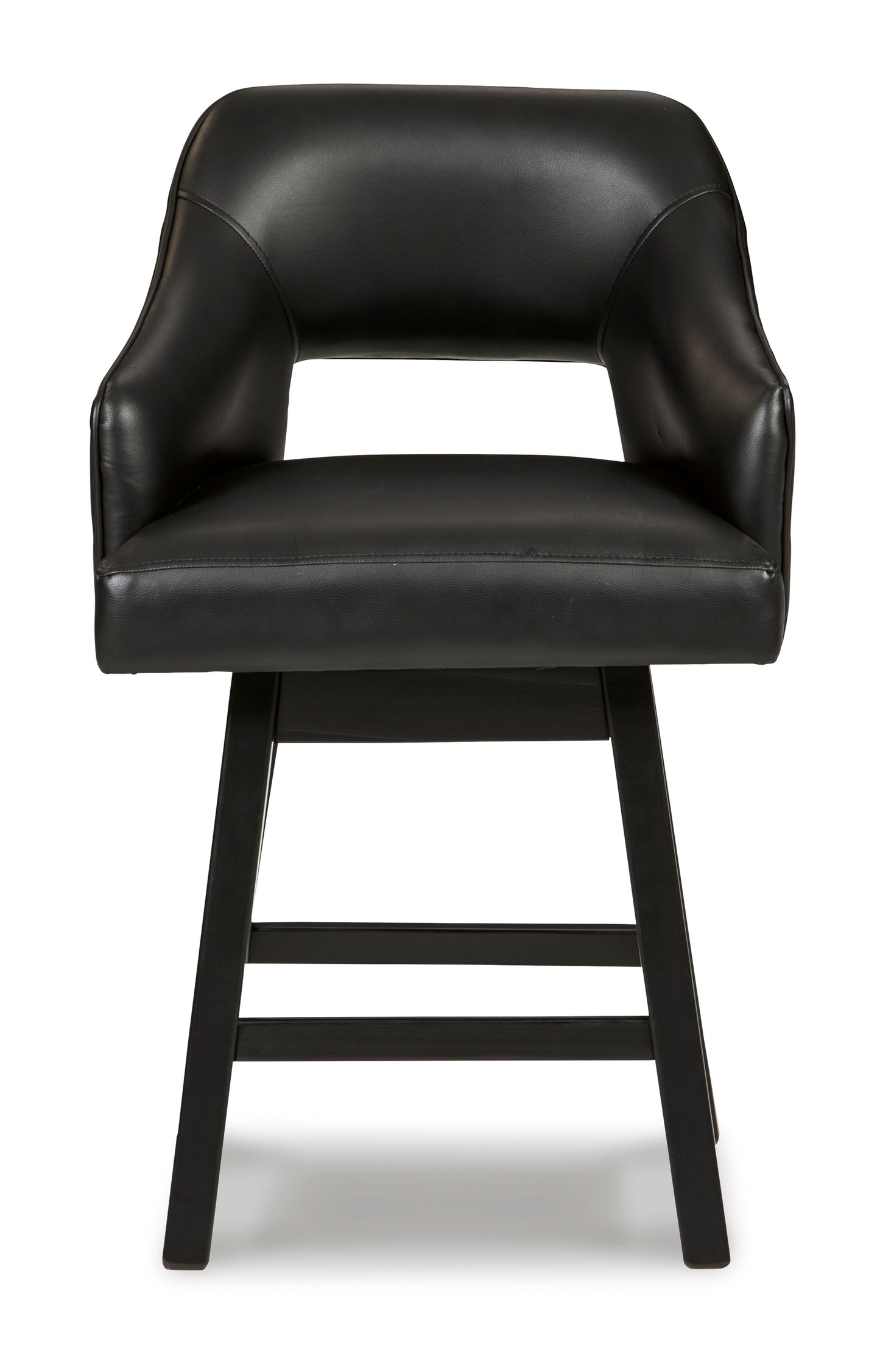 Tallenger Black Upholstered Swivel Barstool (Set of 2)