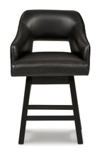 Load image into Gallery viewer, Tallenger Black Upholstered Swivel Barstool (Set of 2)
