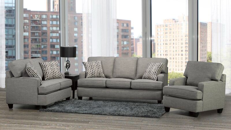 Light Grey 3 piece sofa set - Made In Canada