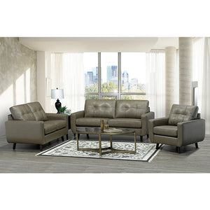 Zurick Slate Grey Leather Match Sofa / Loveseat / Chair - Made In Canada