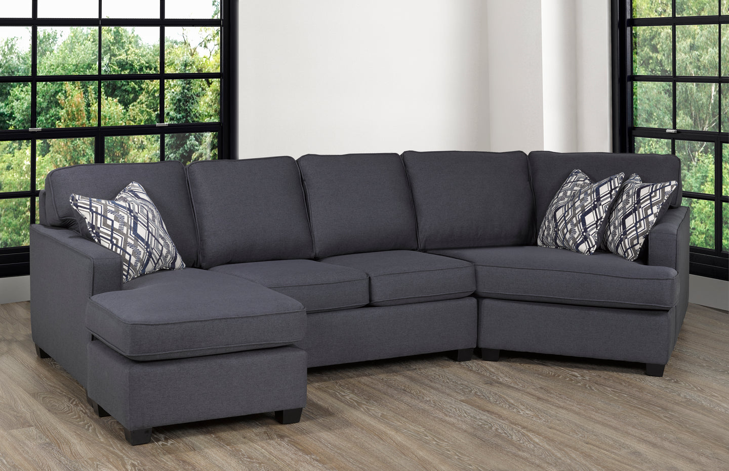 Dark Grey Sectional - Made In Canada