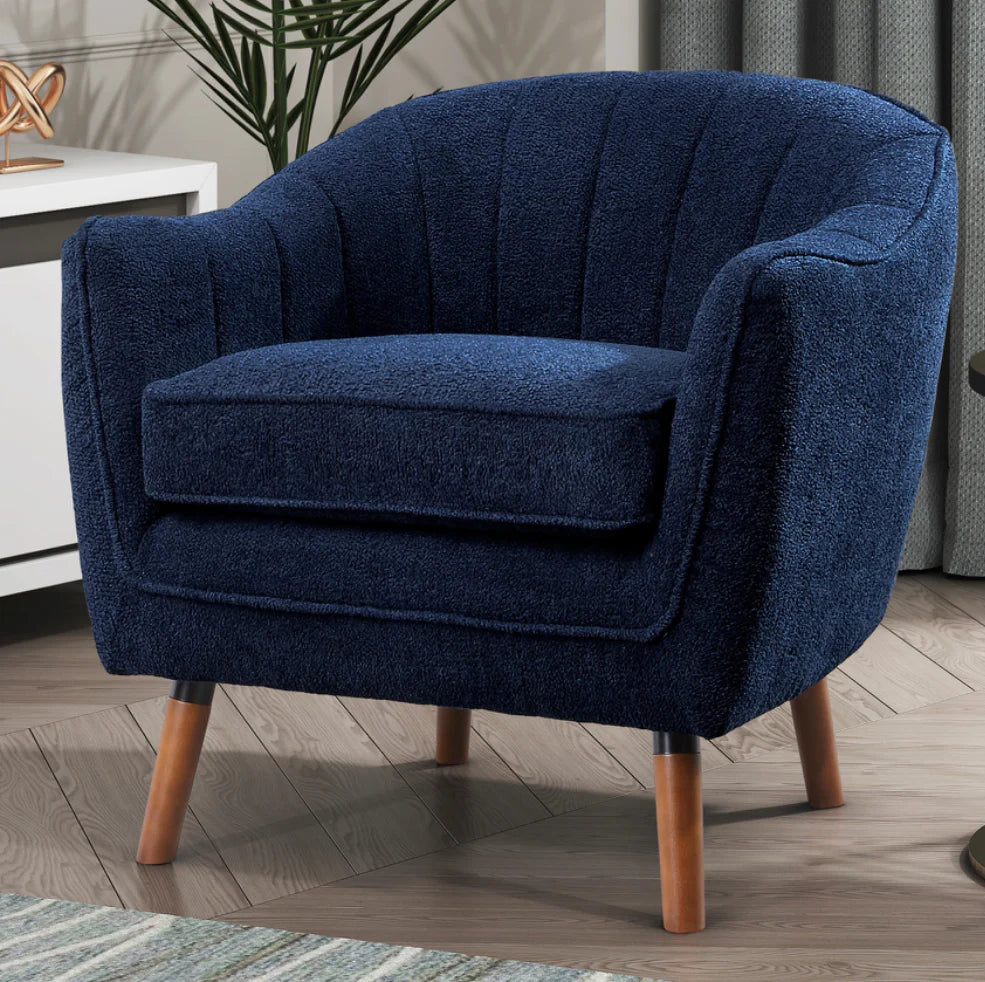 Blue Fabric Accent Chair