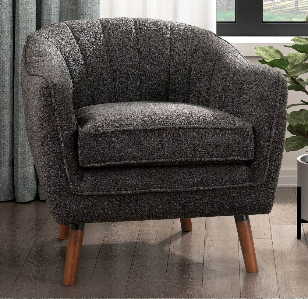 Dark Gray Fabric Accent Chair