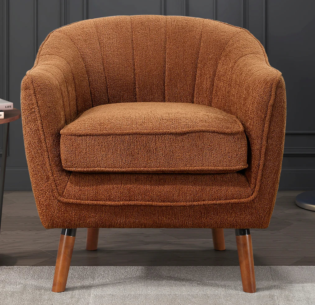 Orange Fabric Accent Chair