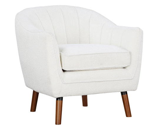 White Fabric Accent Chair