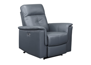 Bristow Collection - Power Glider Recliner - Blue Grey Leather