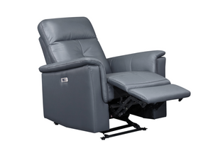 Bristow Collection - Power Glider Recliner - Blue Grey Leather