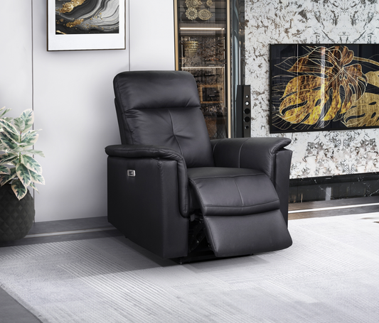 Bristow Collection - Power Glider Recliner - Black Leather