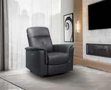 Load image into Gallery viewer, Bristow Collection - Power Glider Recliner - Dark Grey Leather
