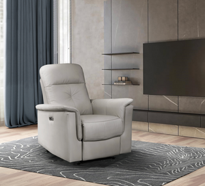 Bristow Collection - Power Glider Recliner - Silver Leather