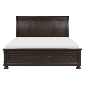 Begonia Collection - Grayish Brown Platform Bed with Footboard Storage