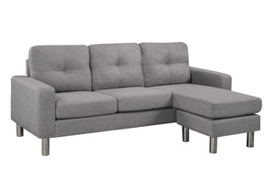 Florence - Light Grey - Sectional Sofa with Adjustable Chaise