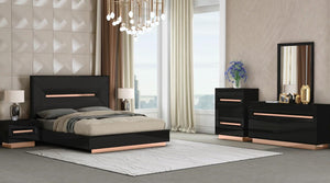 Talia - Bedroom Collection - Black / Rose Gold