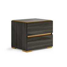Load image into Gallery viewer, Yvette - Modern Dark Gray Bedroom Set with Gold Accents and LED Lightning
