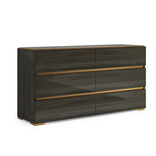 Load image into Gallery viewer, Yvette - Modern Dark Gray Bedroom Set with Gold Accents and LED Lightning
