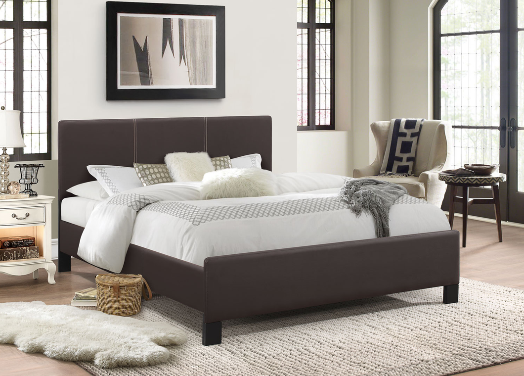 Espresso Elegance Upholstered Bed